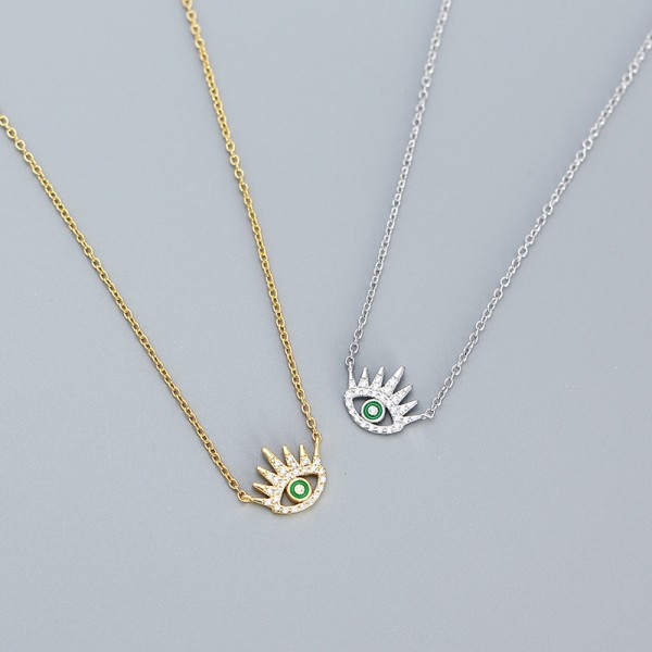 Long Eyelash Devil Eye Necklace