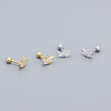 Sparkling Crown Stud Earrings