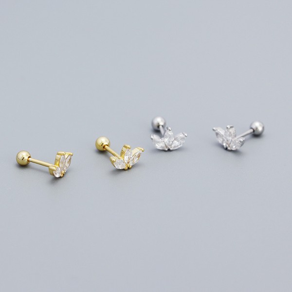 Sparkling Crown Stud Earrings