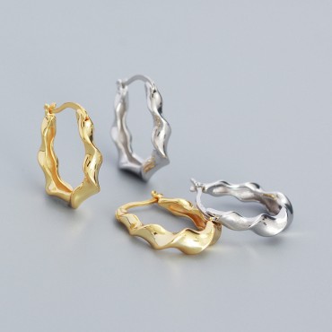 Irregular Twisted Hoop Earrings