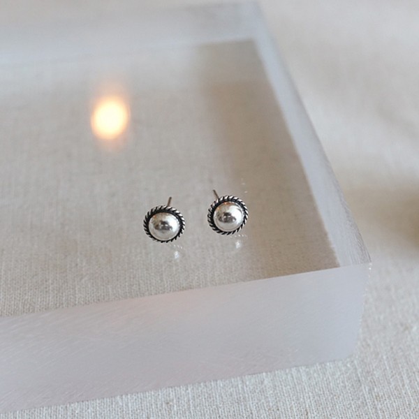 Vintage Single Ball Stud Earrings
