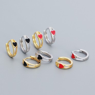 Statement Colorful Heart Hoop Earrings