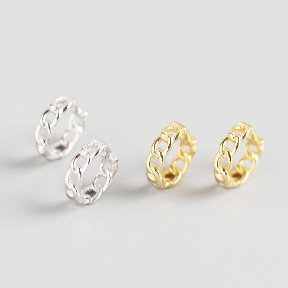 Statement Chain Shaped Hoop Earrings - MLYH529
