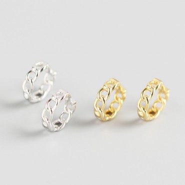 Statement Chain Shaped Hoop Earrings