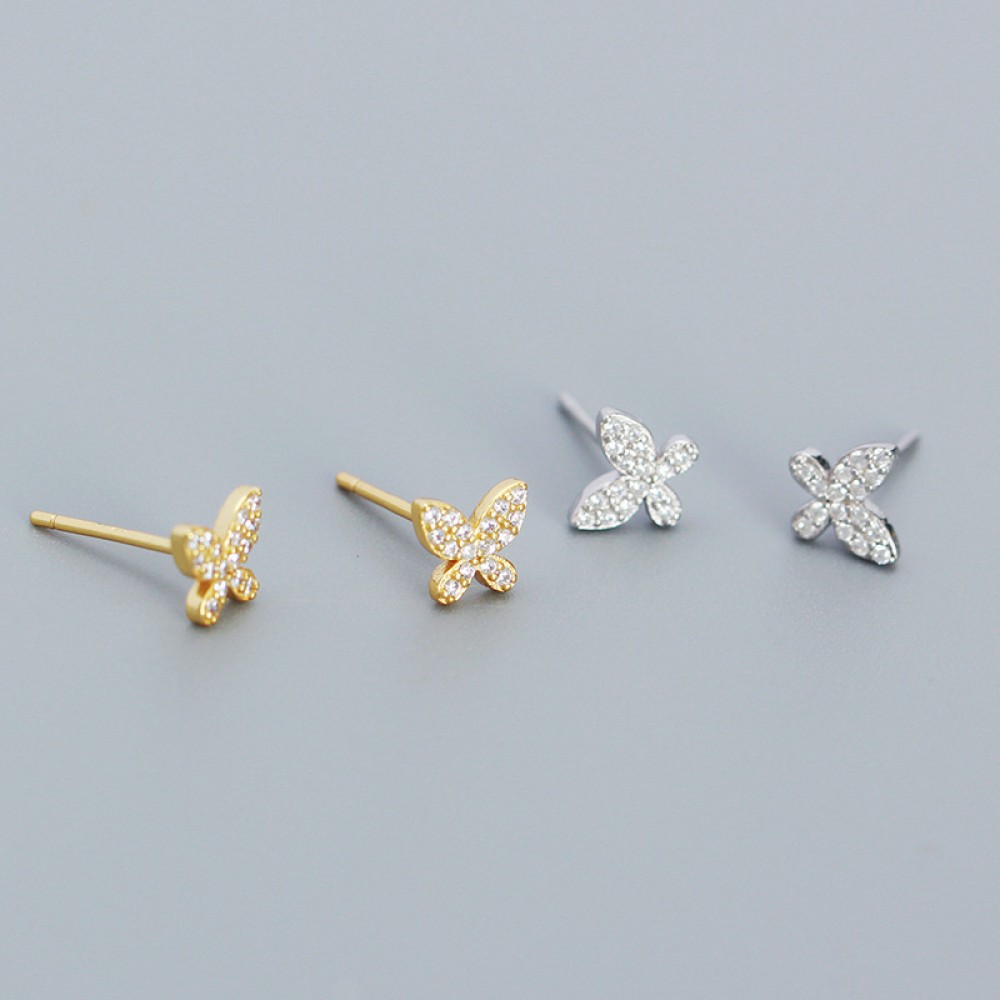 Niche Pave Butterfly Stud Earrings - MLYH531