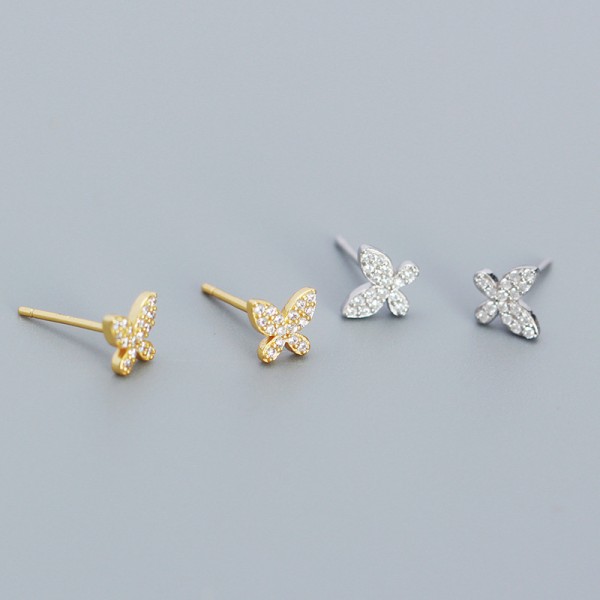 Niche Pave Butterfly Stud Earrings