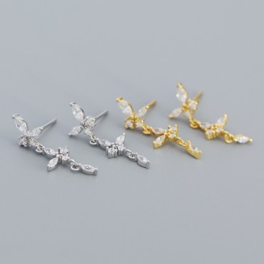 Sparkling Tassel Butterfly Dangle Earrings