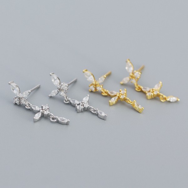 Sparkling Tassel Butterfly Dangle Earrings
