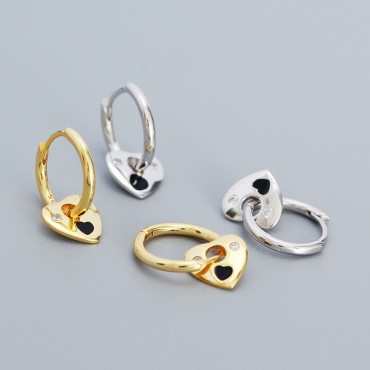 Elegant Heart to Heart Hoop Earrings