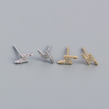Sweet Pave Lightning Stud Earrings