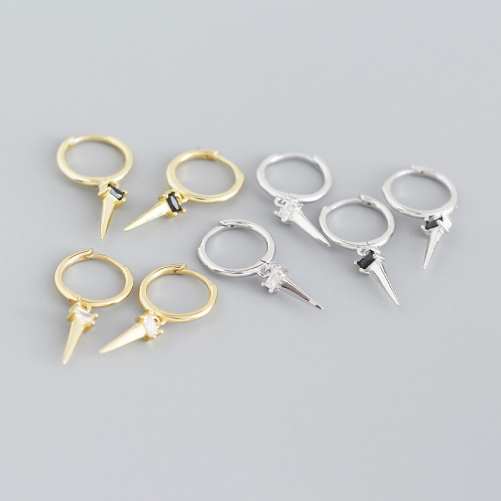 Sparkling Long Nail Dangle Earrings - MLYH543