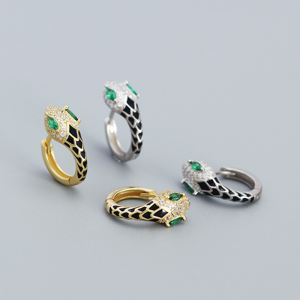 U-shaped Snake Hoop Earrings - MLYH544
