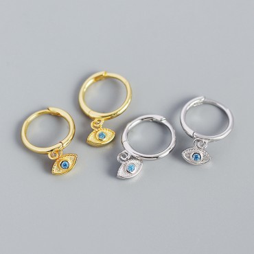 Sparkling Evil Eye Dangle Earrings