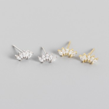 Fan-shaped Marquise Gems Stud Earrings