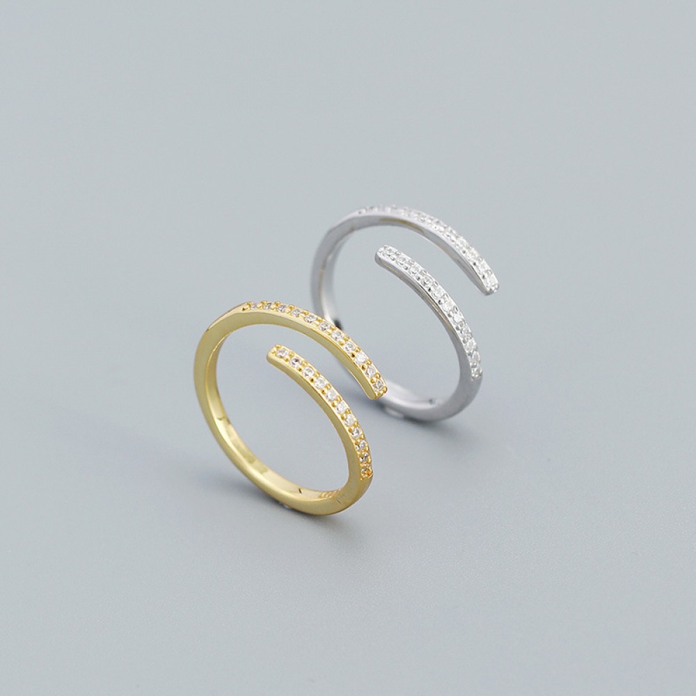 Pave Overlapping Open Ring - MLYH559