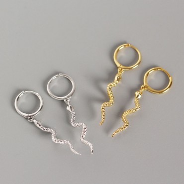 Elegant Slim Snake Dangle Earrings