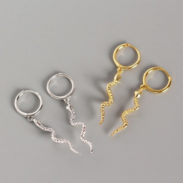 Elegant Slim Snake Dangle Earrings