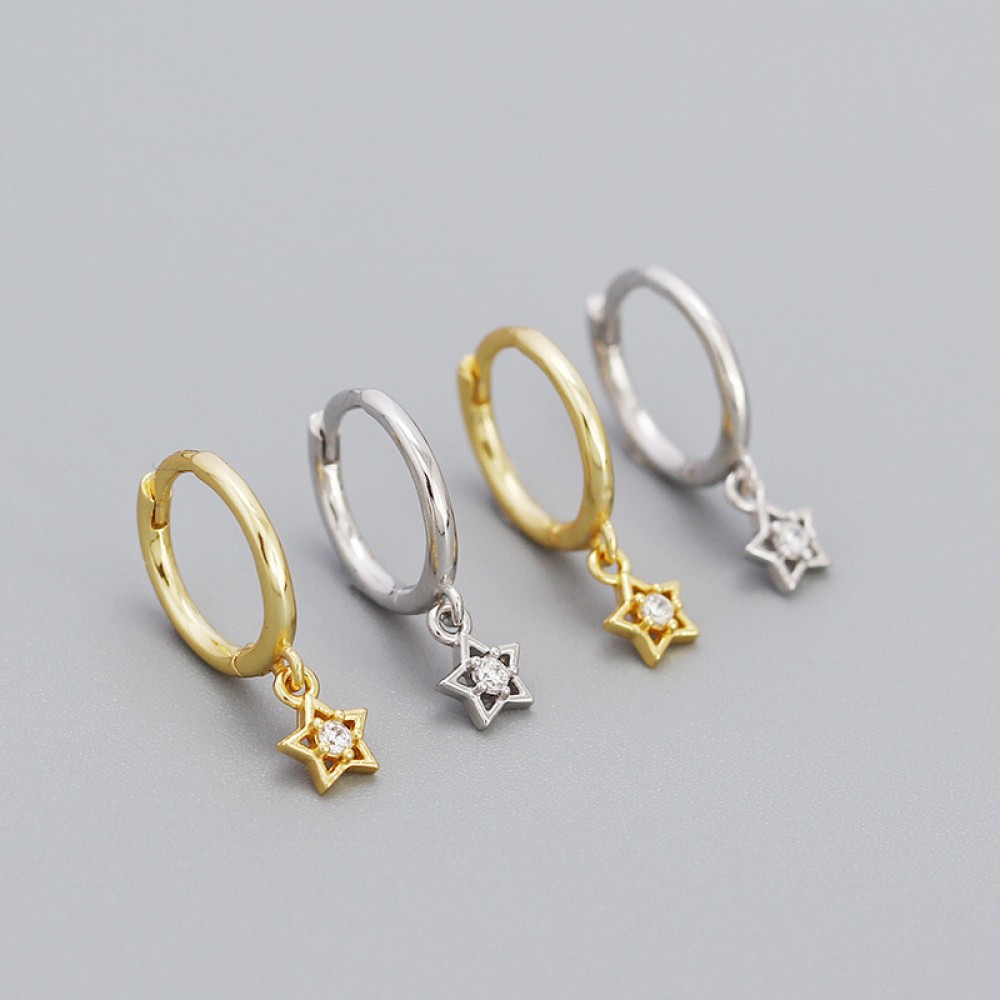 Sparkling Star Dangle Earrings - MLYH575