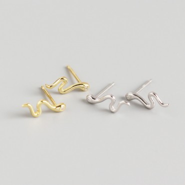 Cute Solitaire Snake Stud Earrings