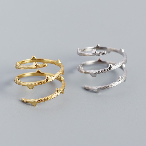 Spiral Tree Branches Open Ring