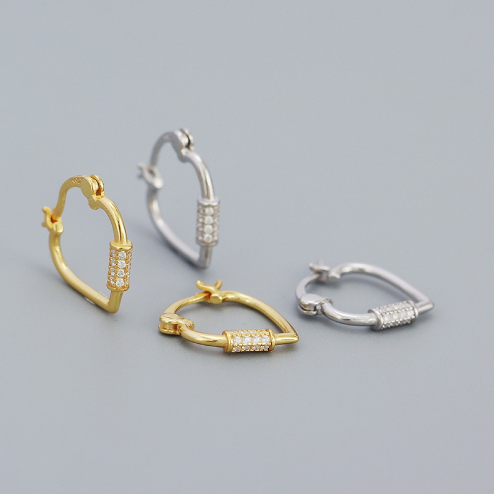 Niche Heart Outline Hoop Earrings - MLYH596