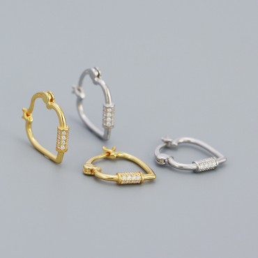 Niche Heart Outline Hoop Earrings