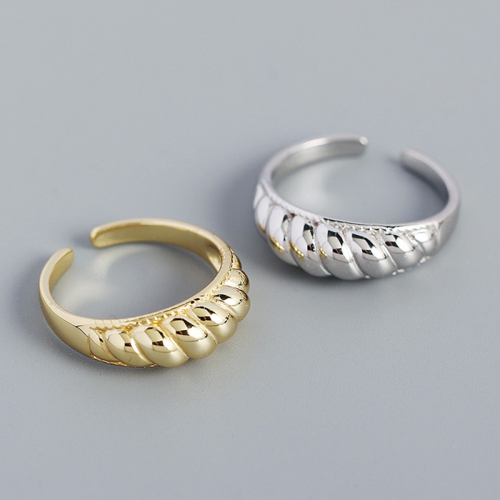 Vintage Twisted Textured Open Ring - MLYH607