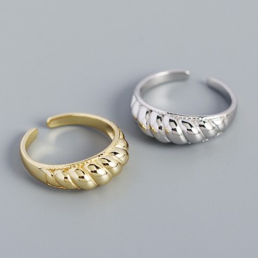 Vintage Twisted Textured Open Ring