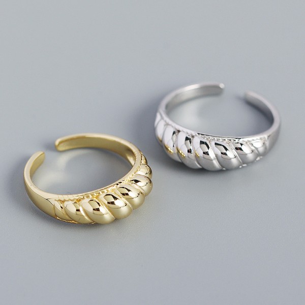 Vintage Twisted Textured Open Ring