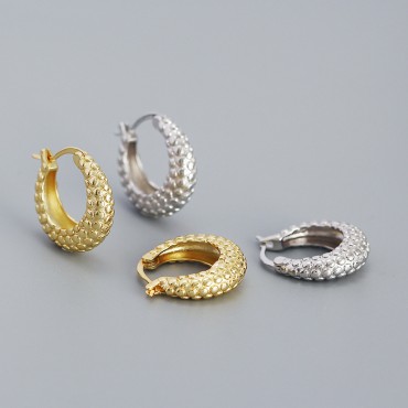Vintage Dotted Circle Hoop Earrings