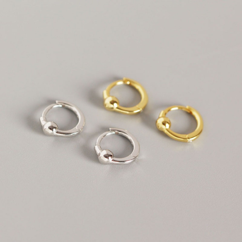 Minimalist Round Ball Hoop Earrings - MLYH615
