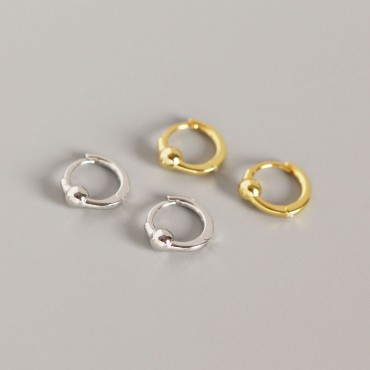 Minimalist Round Ball Hoop Earrings