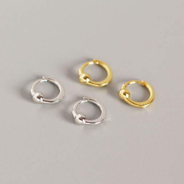 Minimalist Round Ball Hoop Earrings