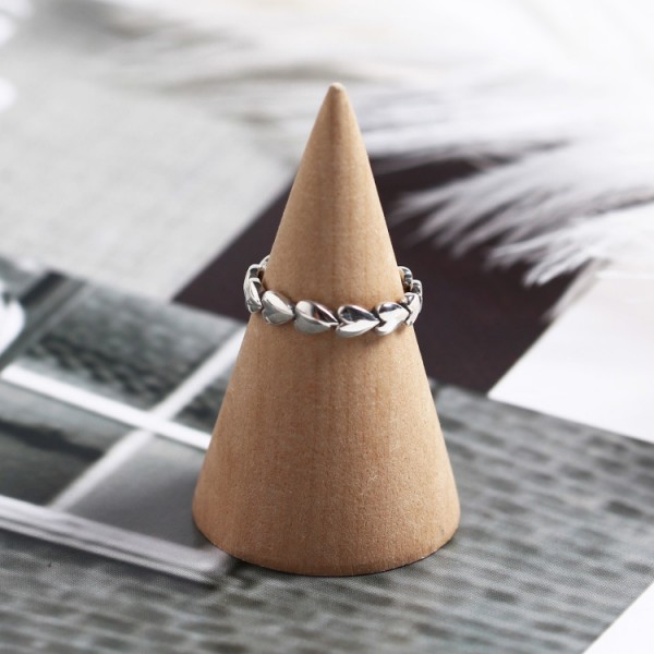 Glossy Heart to Heart Open Ring