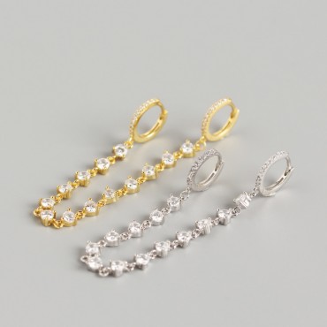 Beaded Gems Chain Earrings