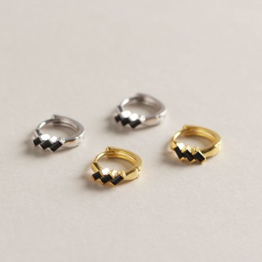 Sparkling Curve Rhinestone Hoop Earrings