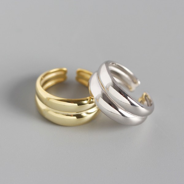 Double Layer Glossy Open Ring