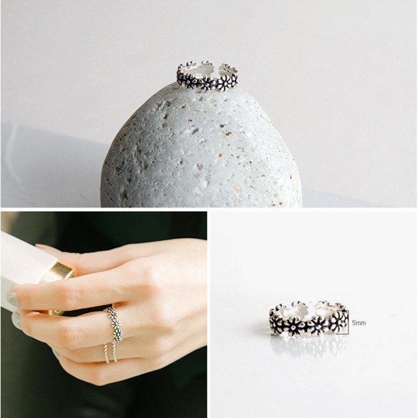 Vintage Little Daisy Open Ring