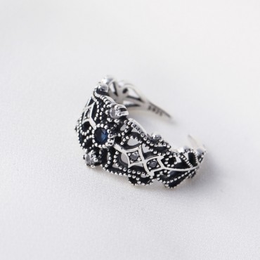 Vintage Crown with Gems Hoop Earrings