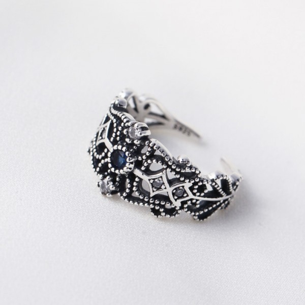 Vintage Crown with Gems Hoop Earrings