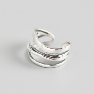 Irregular Wavy Outline Open Ring