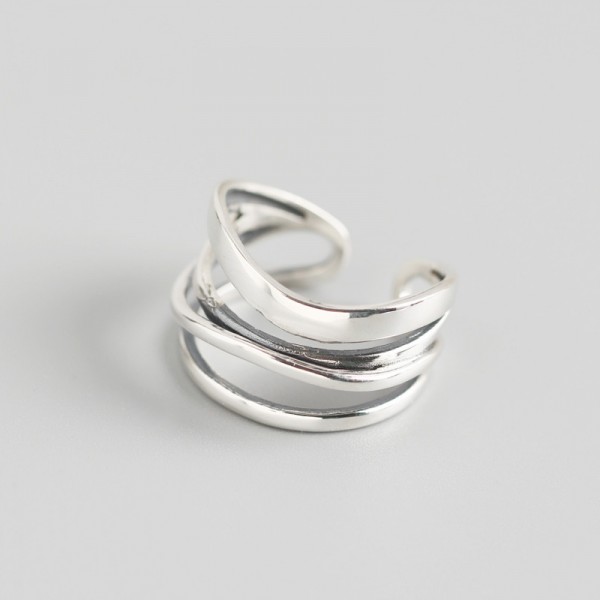 Irregular Wavy Outline Open Ring