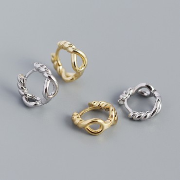 Metallic Twist Knot Hoop Earrings