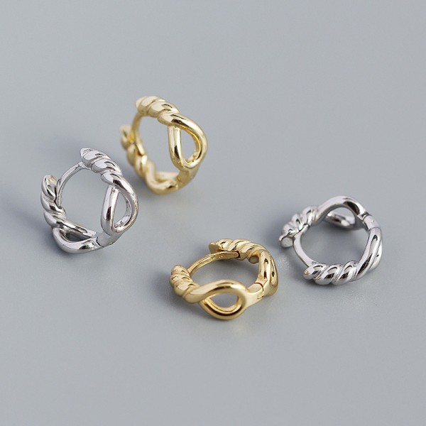 Metallic Twist Knot Hoop Earrings