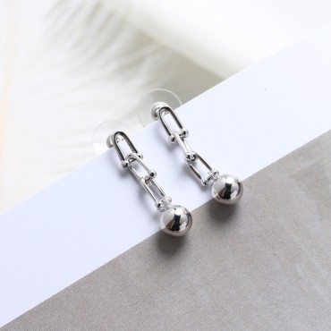 Tassel Linked Ball Stud Earrings