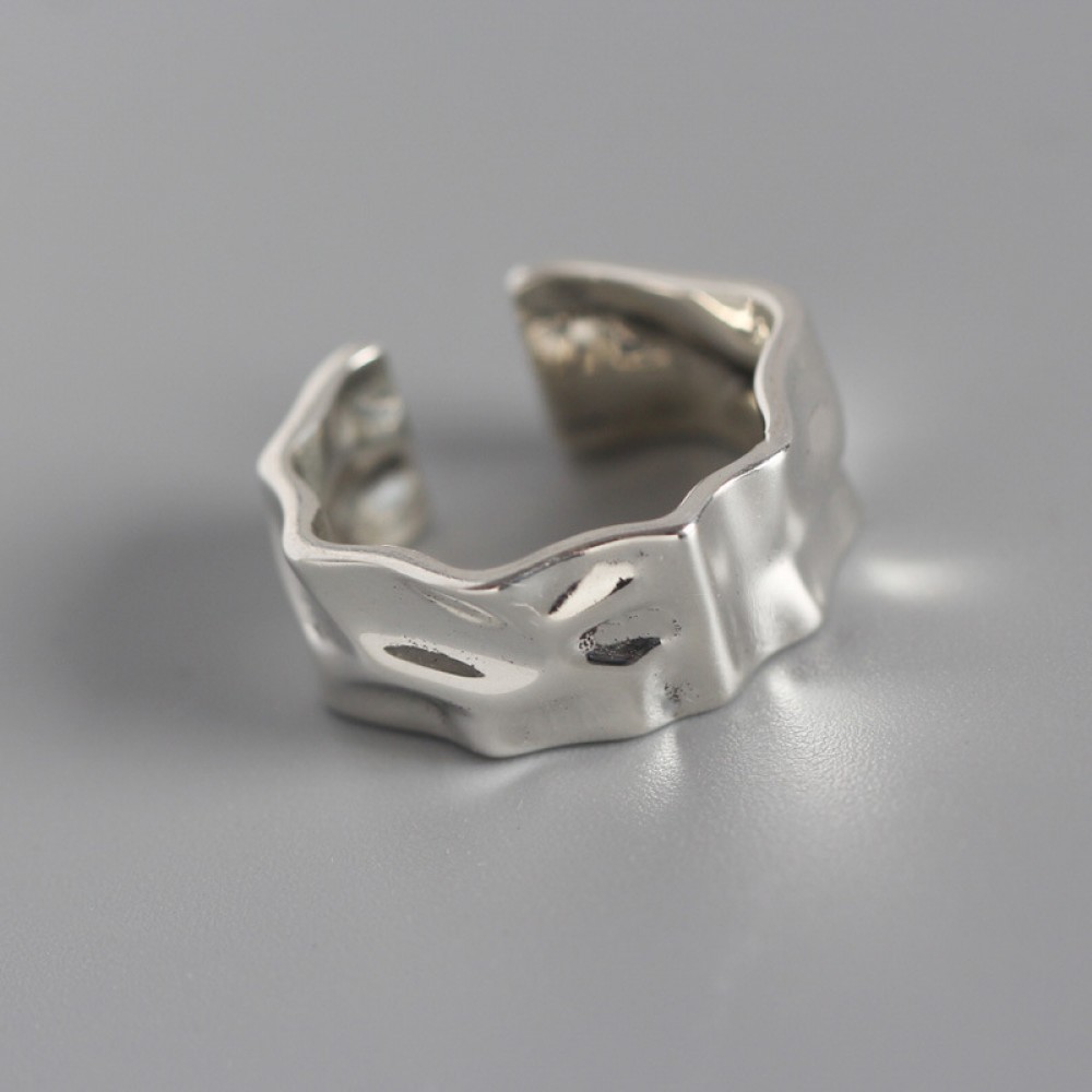 Statement Irregular Hammer Open Ring - MLYH649