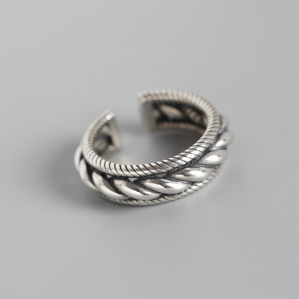 Vintage Three Layer Twisted Open Ring - MLYH651