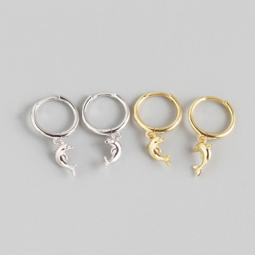 Sweet Glossy Dolphin Dangle Earrings