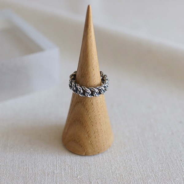 Vintage Striped Braided Open Ring