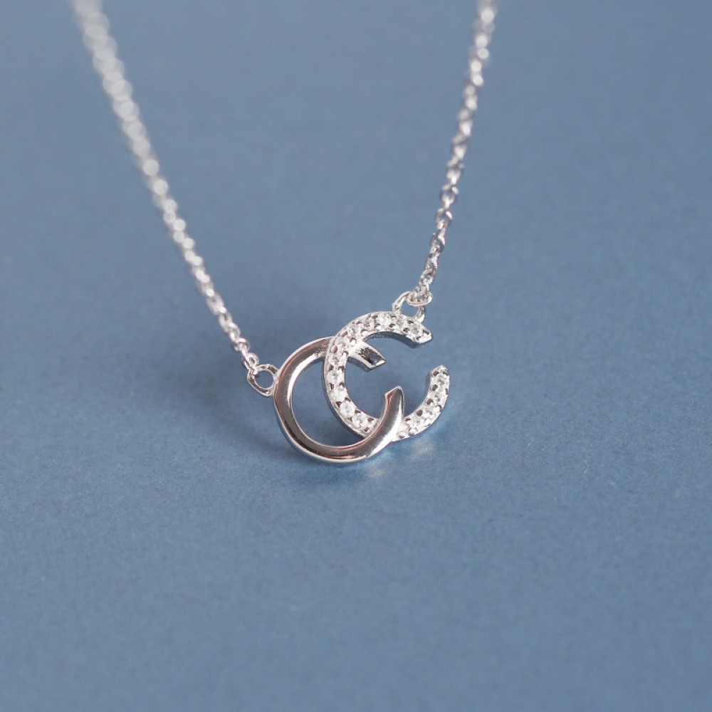 Stacked Double C Pendant Necklace - MLYH670
